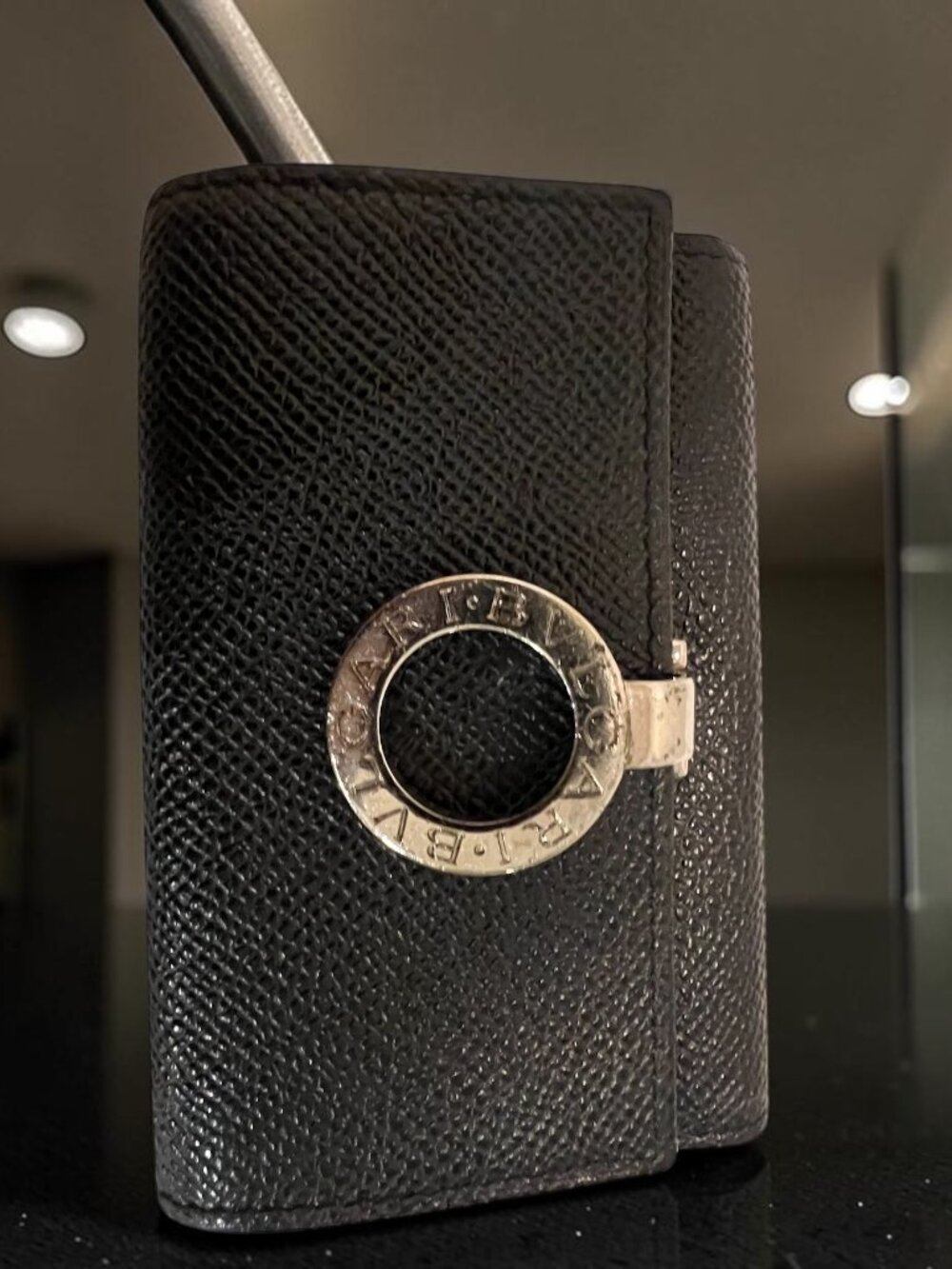 BVLGARI Black Leather Card Holder